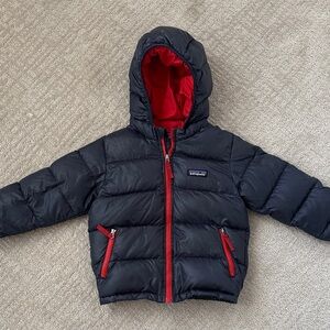 Patagonia Navy and Red Down Puffer  Jacket